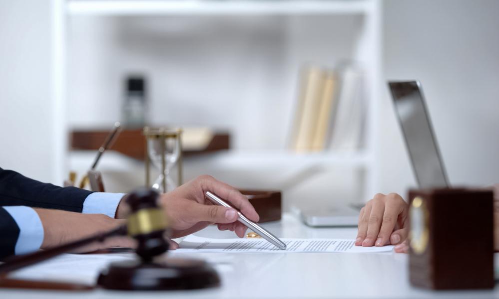 Attorney assisting with legal documents